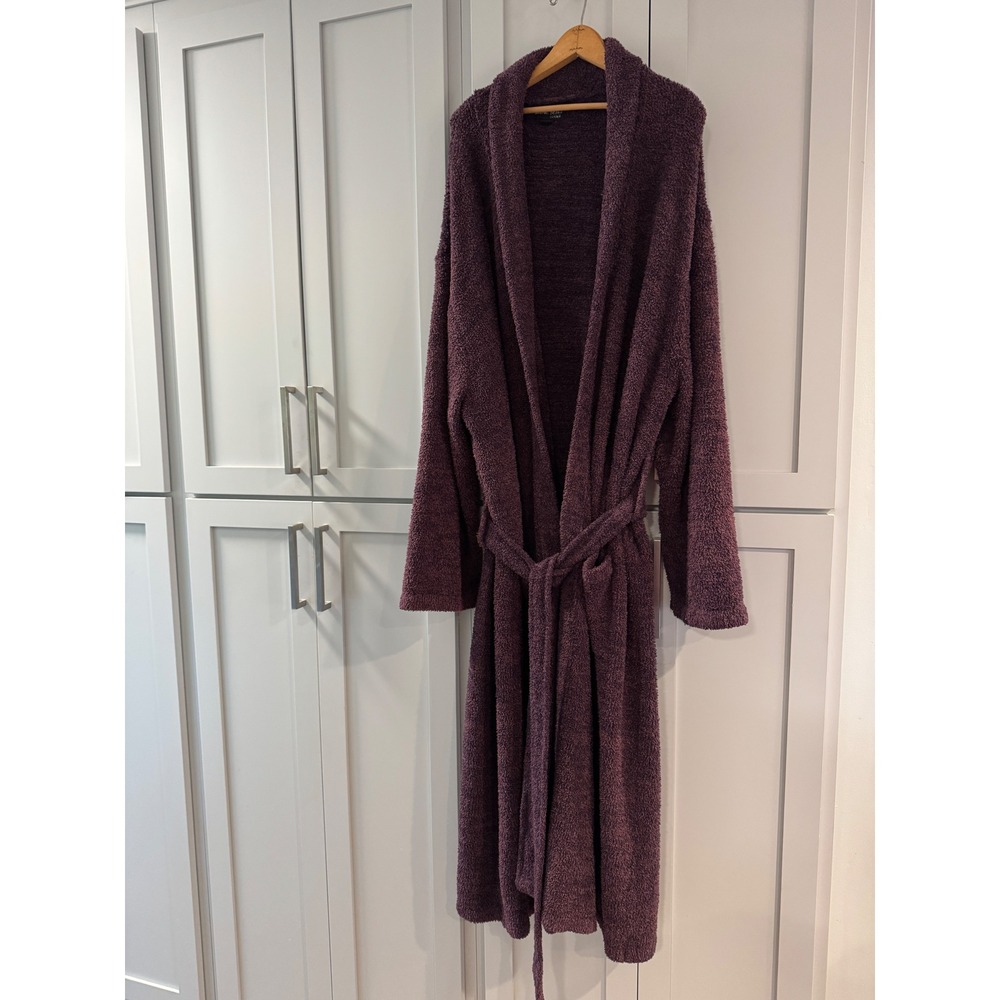 Barefoot Dreams CozyChic Long Robe Long Sleeve‎ Unisex Purple Size 3